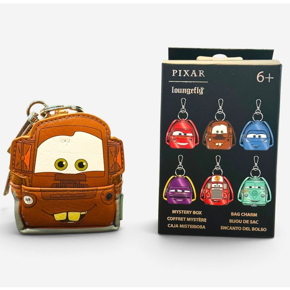 Loungefly Disney Pixar Cars Mater Mini Backpack Bag Charm Keychain New